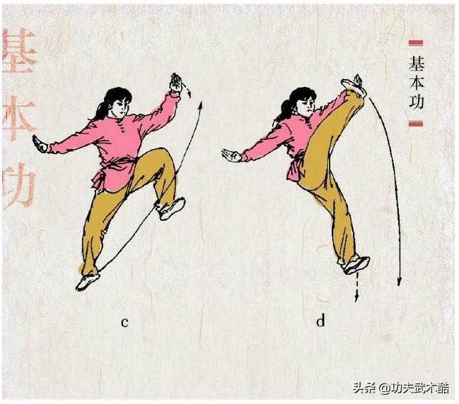 武术基本动作组合练习,武术跳跃学练要点图解