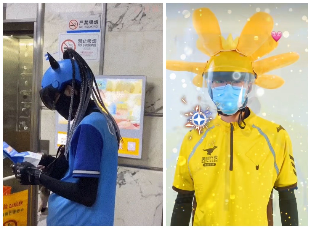 当外卖团玩起了COS，暗黑系铁血战士和蠢萌系​月野兔，看的饿了