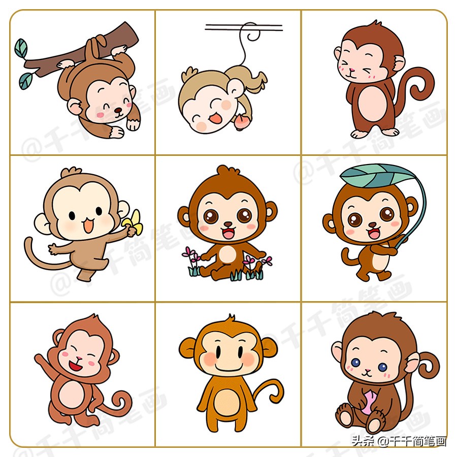 亲子小动物的简笔画图片,简笔画儿童3-6岁简单小动物组合