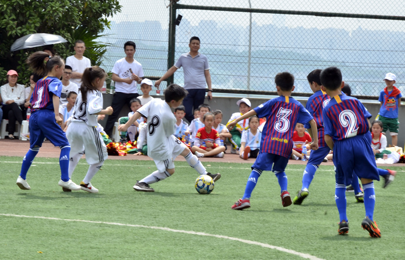 北大资源鲤鱼池小学校园足球赛开赛学子驰骋绿茵场尽显拼搏精神
