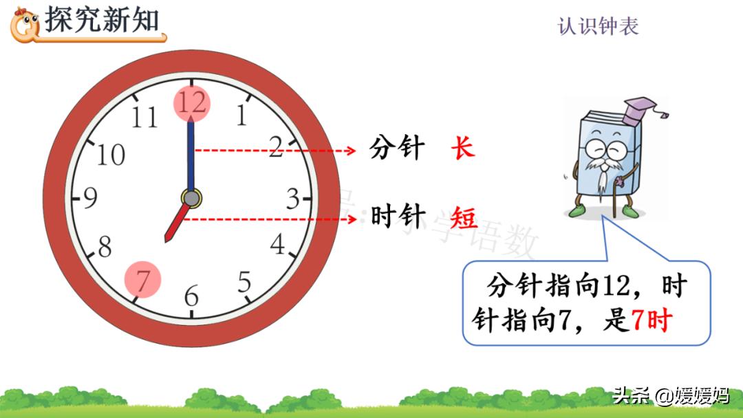 部编版一年级数学上册7认识钟表,一年级下册数学青岛版认识钟表