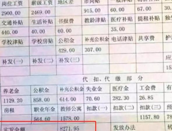 最新教师工资明细表,全国教师工资明细表