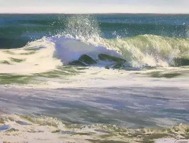 画海浪俯视,画海浪水粉画