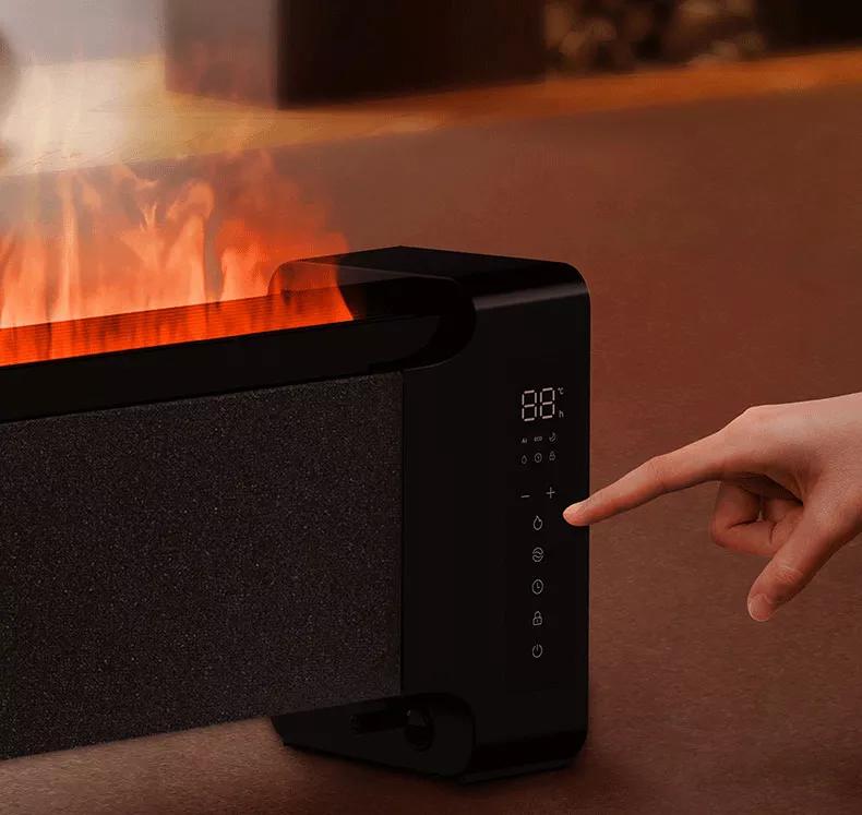 艾美特仿真火焰取暖器,艾美特火焰款取暖器闪亮