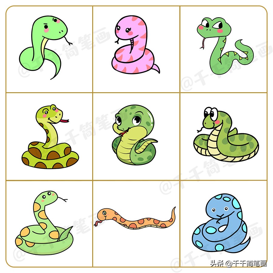 简笔画小动物十二生肖,简单简笔画可爱卡通十二生肖教程