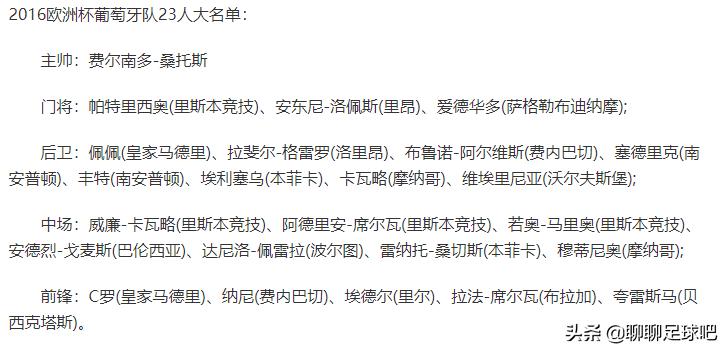 葡萄牙足球黄金一代,葡萄牙黄金一代阵容