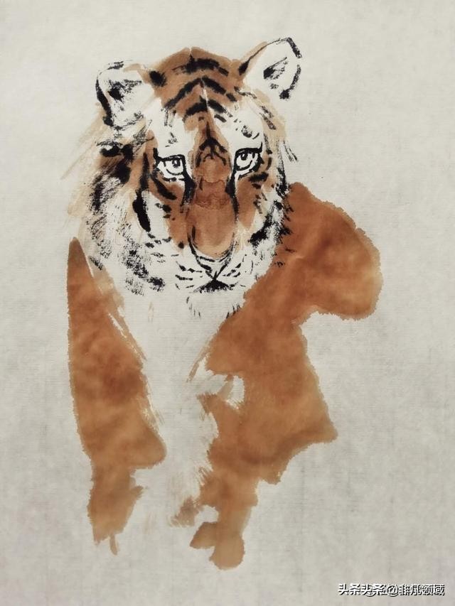 国画老虎画法步骤图,国画老虎画法步骤图解