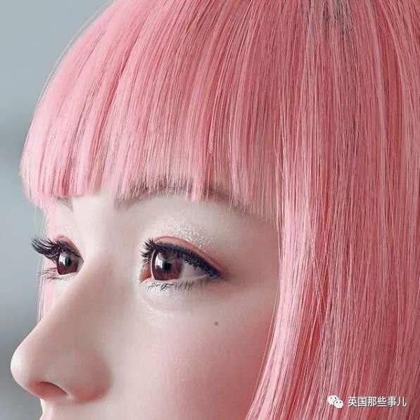 粉红波波头模特,高颜值圆脸中国女性模特