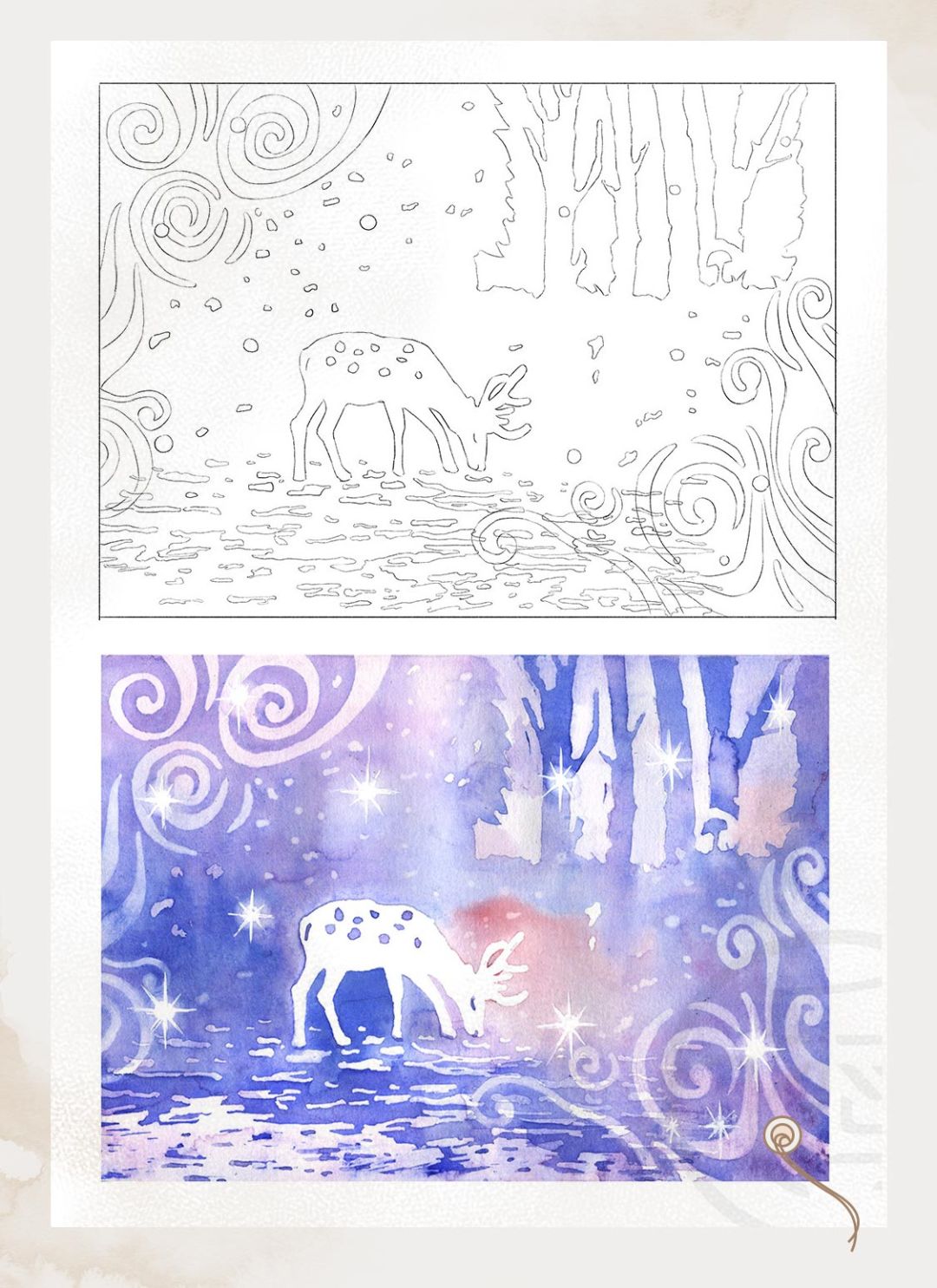 清新又自然的治愈系小水彩下篇,治愈系小水彩风景手绘教程过程