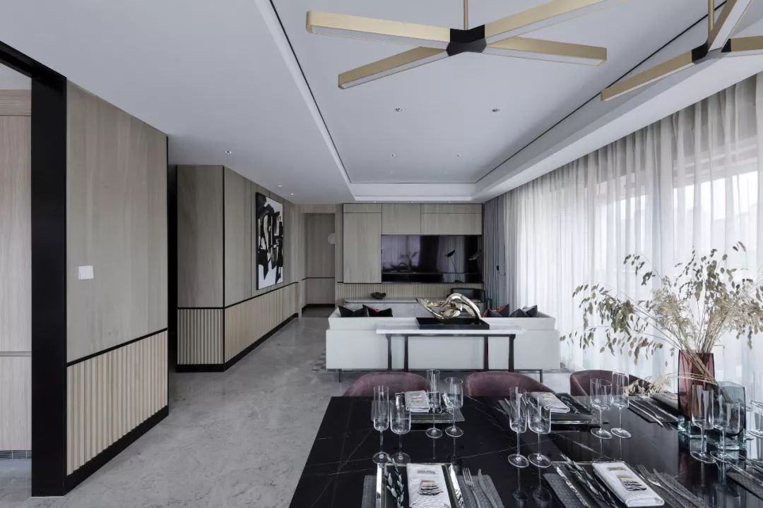 挑高法式轻奢样板间,意式英伦风装修