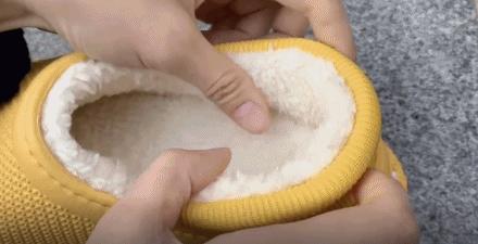 穿着舒服加绒防雨鞋,冬季慵懒风鞋防水