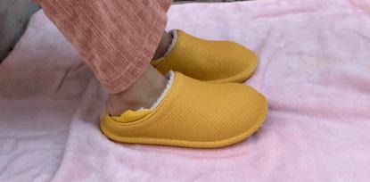 穿着舒服加绒防雨鞋,冬季慵懒风鞋防水