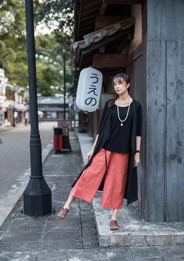 棉麻裤优雅气质显瘦减龄裤,洋气女裤棉麻裤搭配