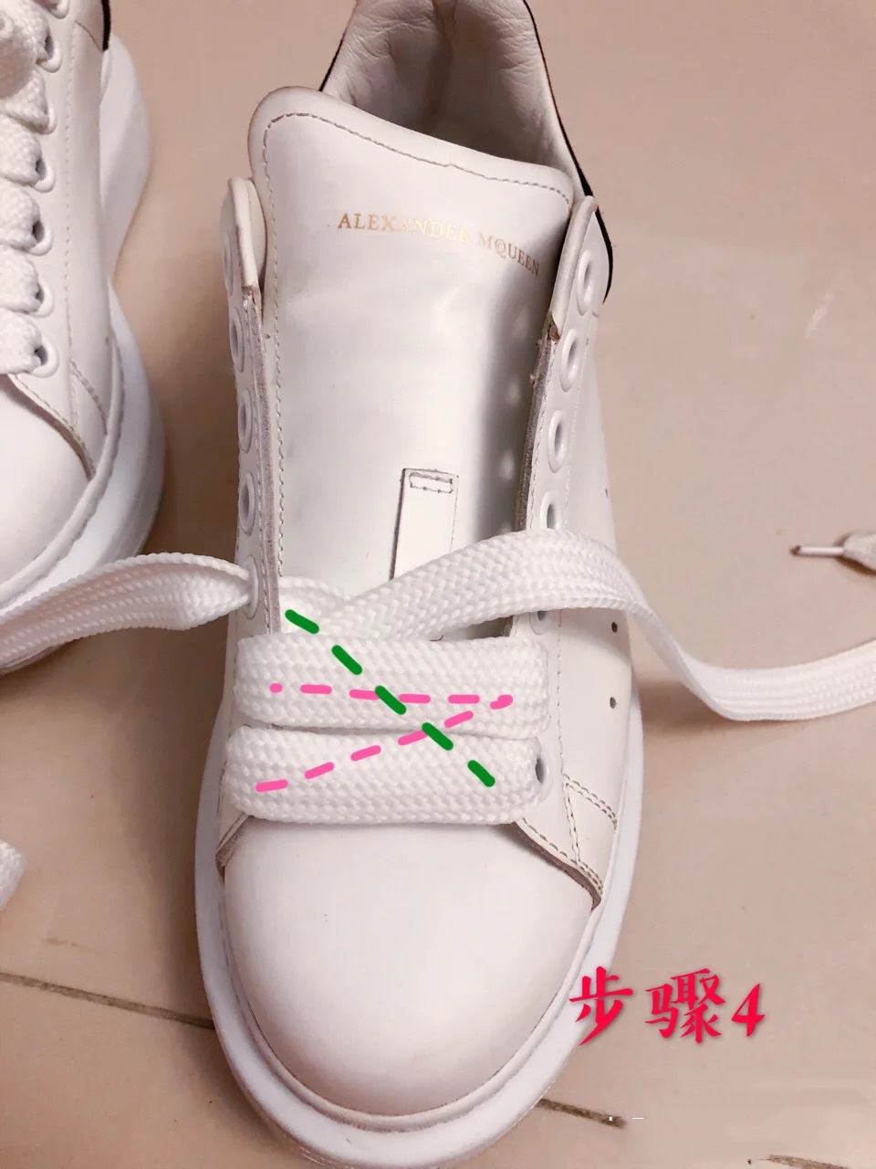 麦昆鞋白鞋带和银色鞋带哪个好看,亚历山大麦昆大头鞋带的正确系法