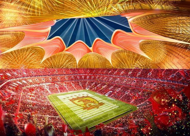 广州恒大足球场荷花造型,广州恒大新建足球场效果图