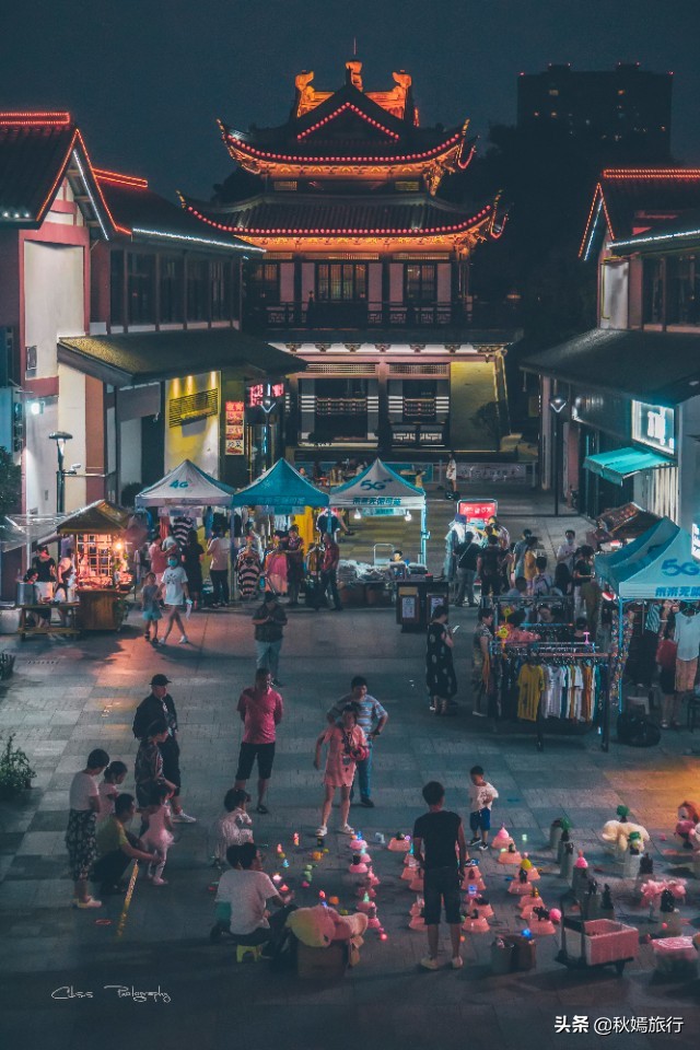 常熟塔路夜景,常熟方塔夜巷夜景