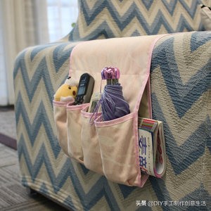 布艺挂兜墙挂式收纳袋欧式,布艺棉麻防水三层挂式收纳袋