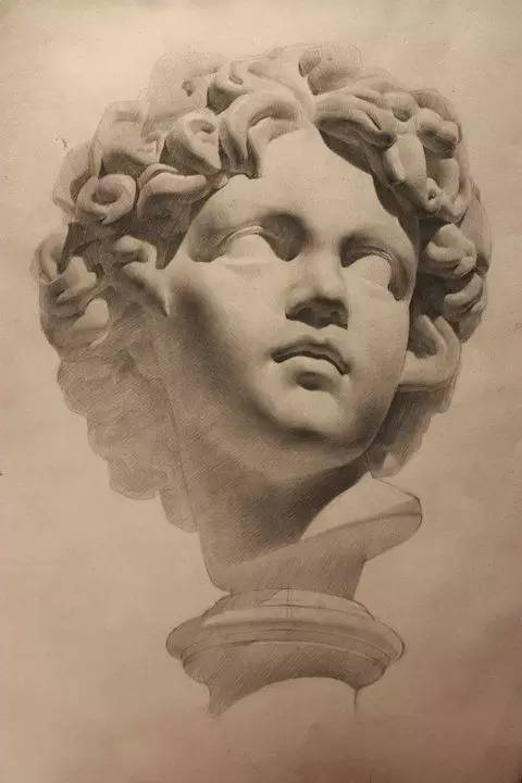 素描石膏像写生作品,素描石膏像面部刻画