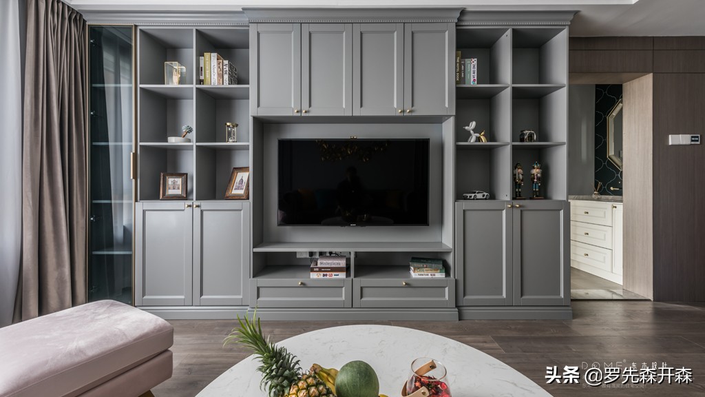 金湖湾90平轻奢装修,天津津南中海叠拼装修效果图