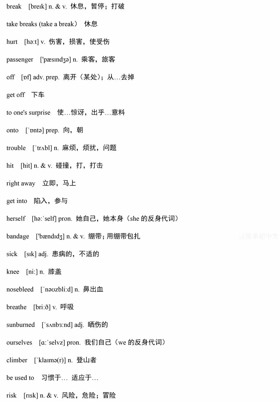 复习巩固|人教版7~8年级下册英语单词表（含音标）