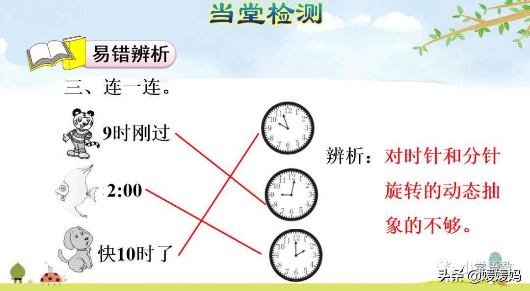 部编版一年级数学上册7认识钟表,一年级下册数学青岛版认识钟表